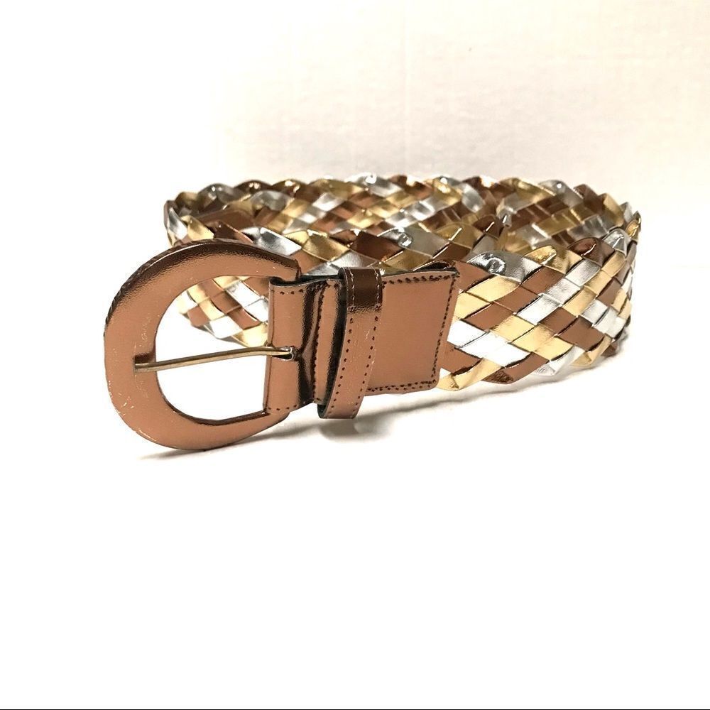 Vintage metallic braided belt 36x2